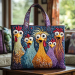 Handmade Bag with Five Colorful Chickens – tote bag | Atelier Tan Singapore