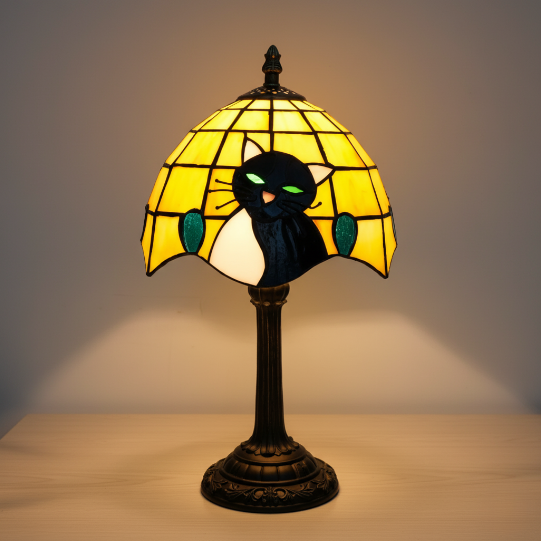 Royal Baroque Table Lamp with Black Cat – table lamp | Atelier Tan Singapore