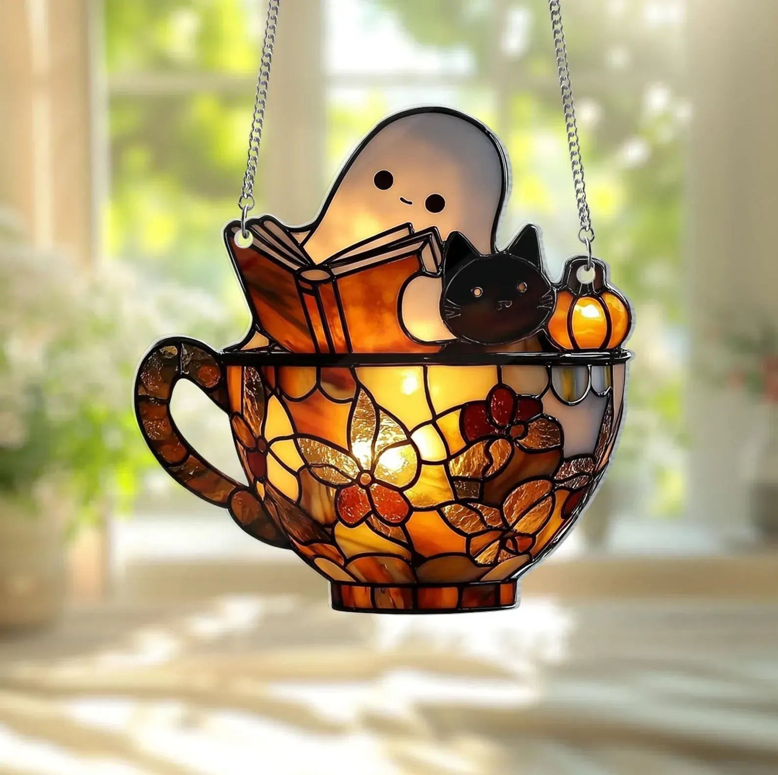 Ghost Reading Book Dreamcatcher Hanging Decoration