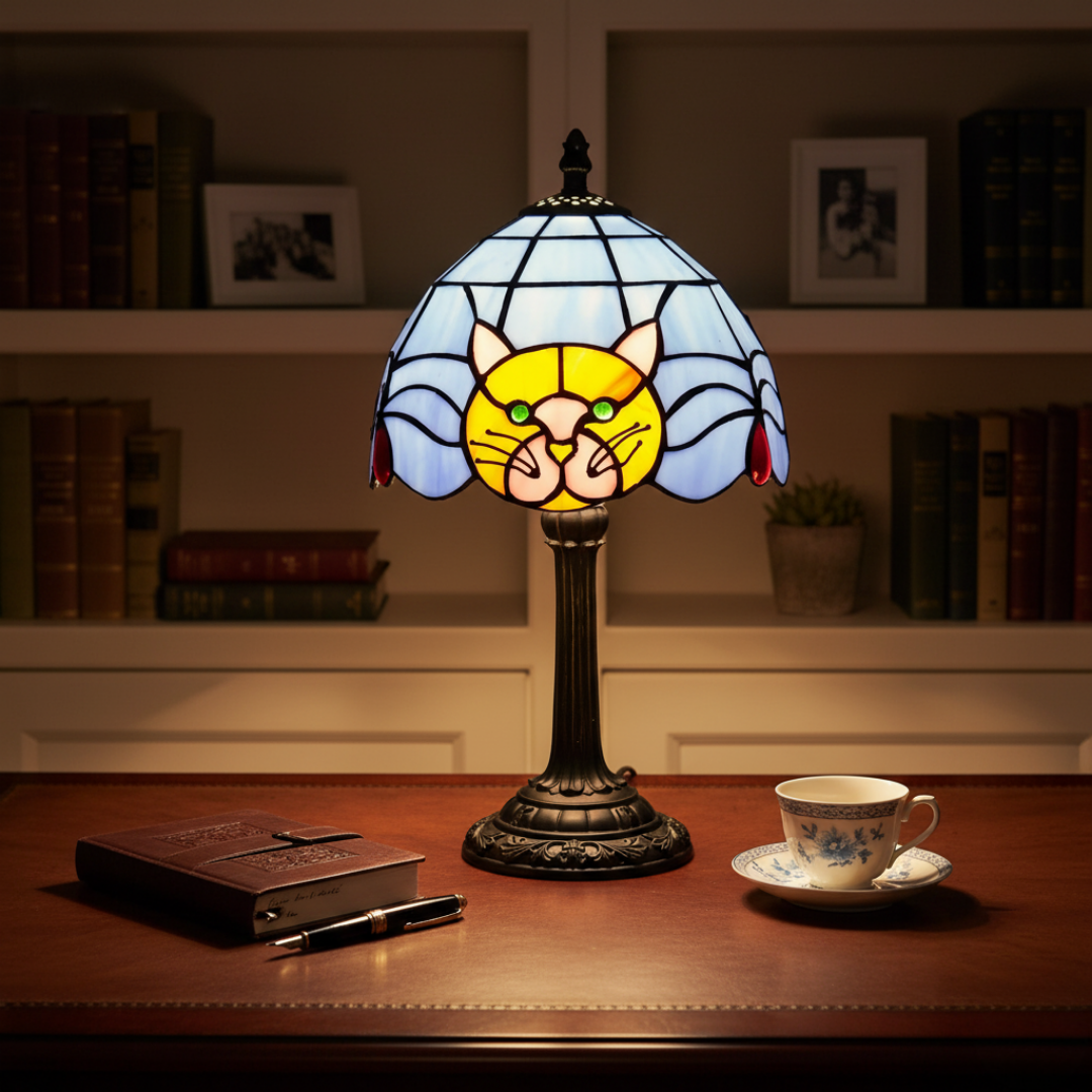 Vintage Baroque Table Lamp with Cat for Headboard – table lamp | Atelier Tan Singapore