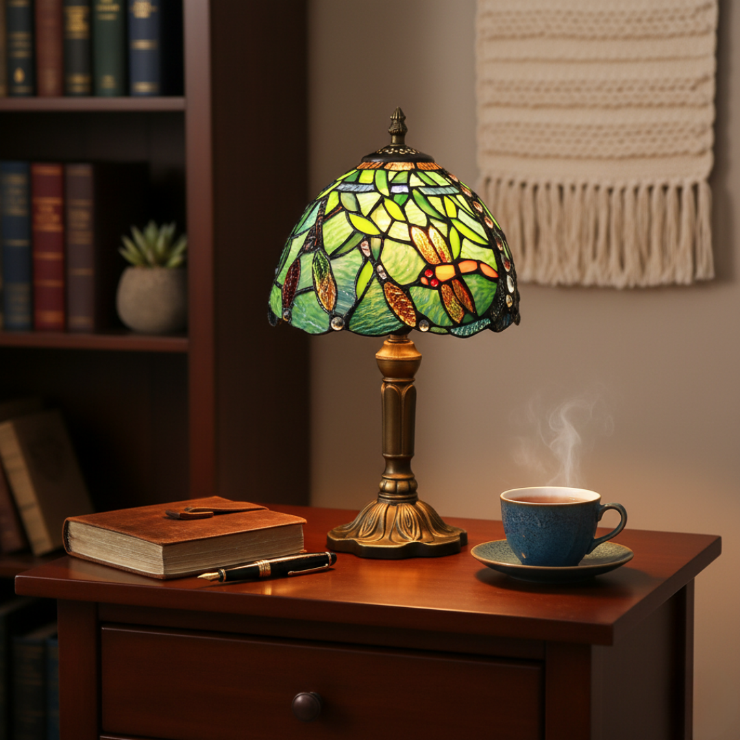 Mediterranean Table Lamp in Colorful Glass with LED – table lamp | Atelier Tan Singapore