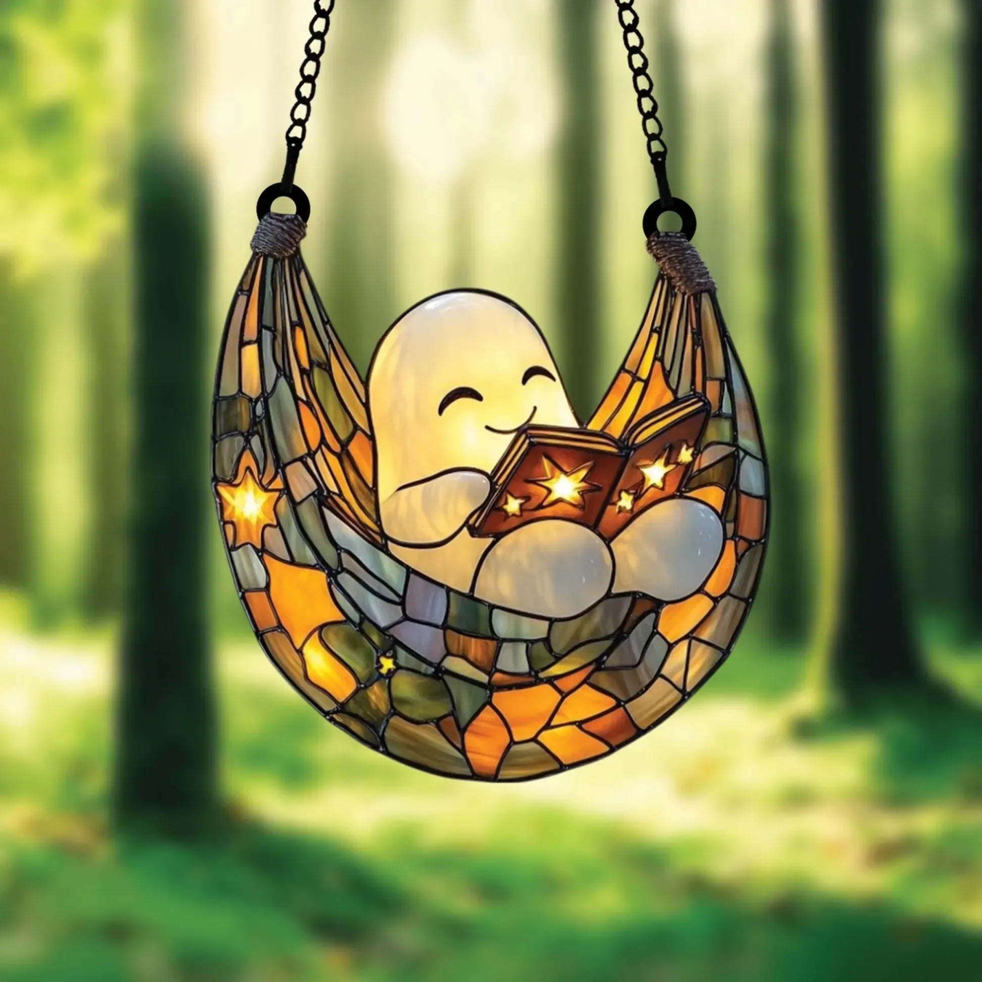Ghost Reading Book Dreamcatcher Hanging Decoration