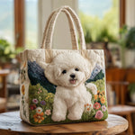 Handmade Quilted Bag with Dog Motif – tote bag | Atelier Tan Singapore