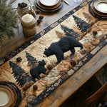 Quilted Table Runner - Black Bear Family – table runner | Atelier Tan Singapore
