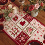 Quilted Table Runner - Hearts and Roses – table runner | Atelier Tan Singapore