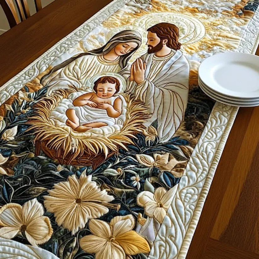 Quilted Table Runner - Divine Grace – table runner | Atelier Tan Singapore