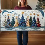 Quilted Table Runner - Snowy Pine Landscape – table runner | Atelier Tan Singapore