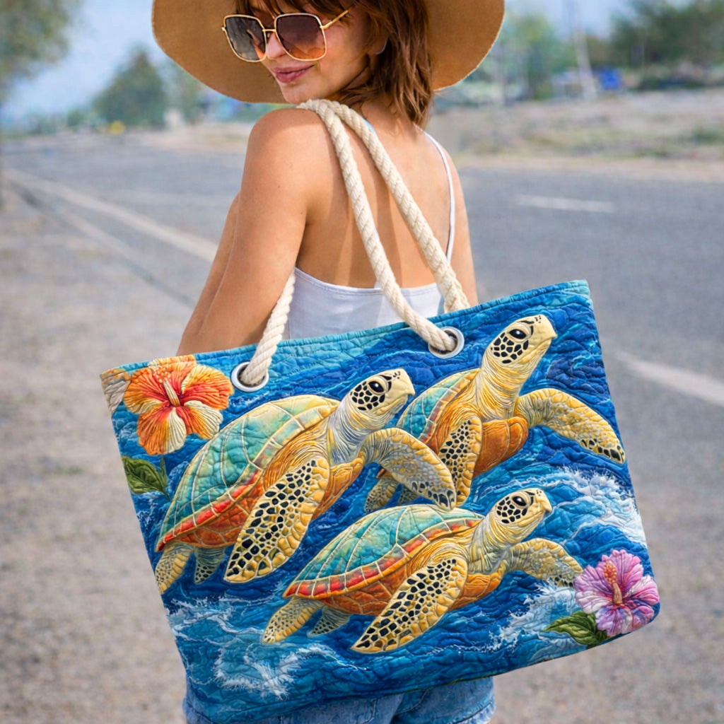 Handmade Beach Bag | Marine Turtle II – beach bag | Atelier Tan Singapore