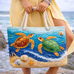 Handmade Beach Bag | Tropical Turtle – beach bag | Atelier Tan Singapore