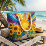 Handmade Beach Bag | Rainbow Sun – beach bag | Atelier Tan Singapore