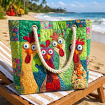 Handmade Beach Bag | Funky Chicken – beach bag | Atelier Tan Singapore