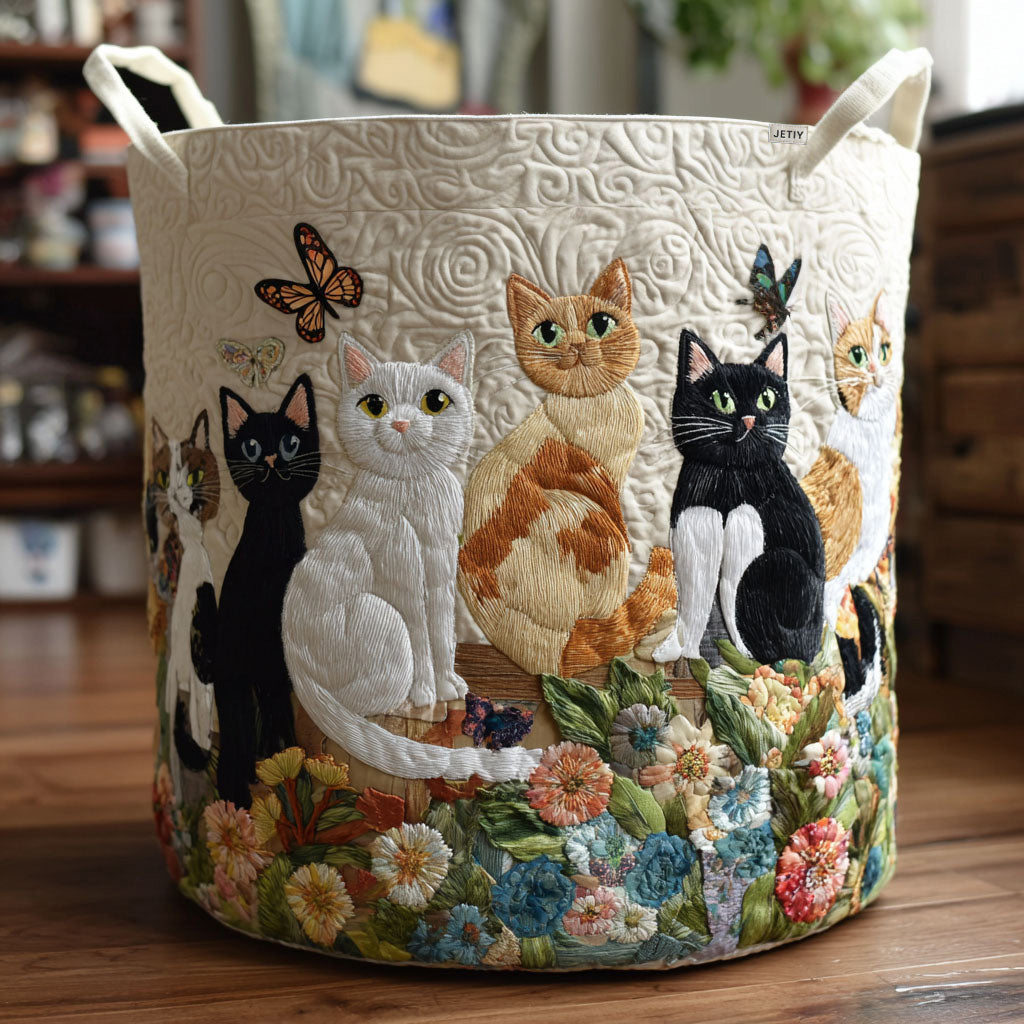Garden Cats | Handmade Laundry Basket – laundry basket | Atelier Tan Singapore