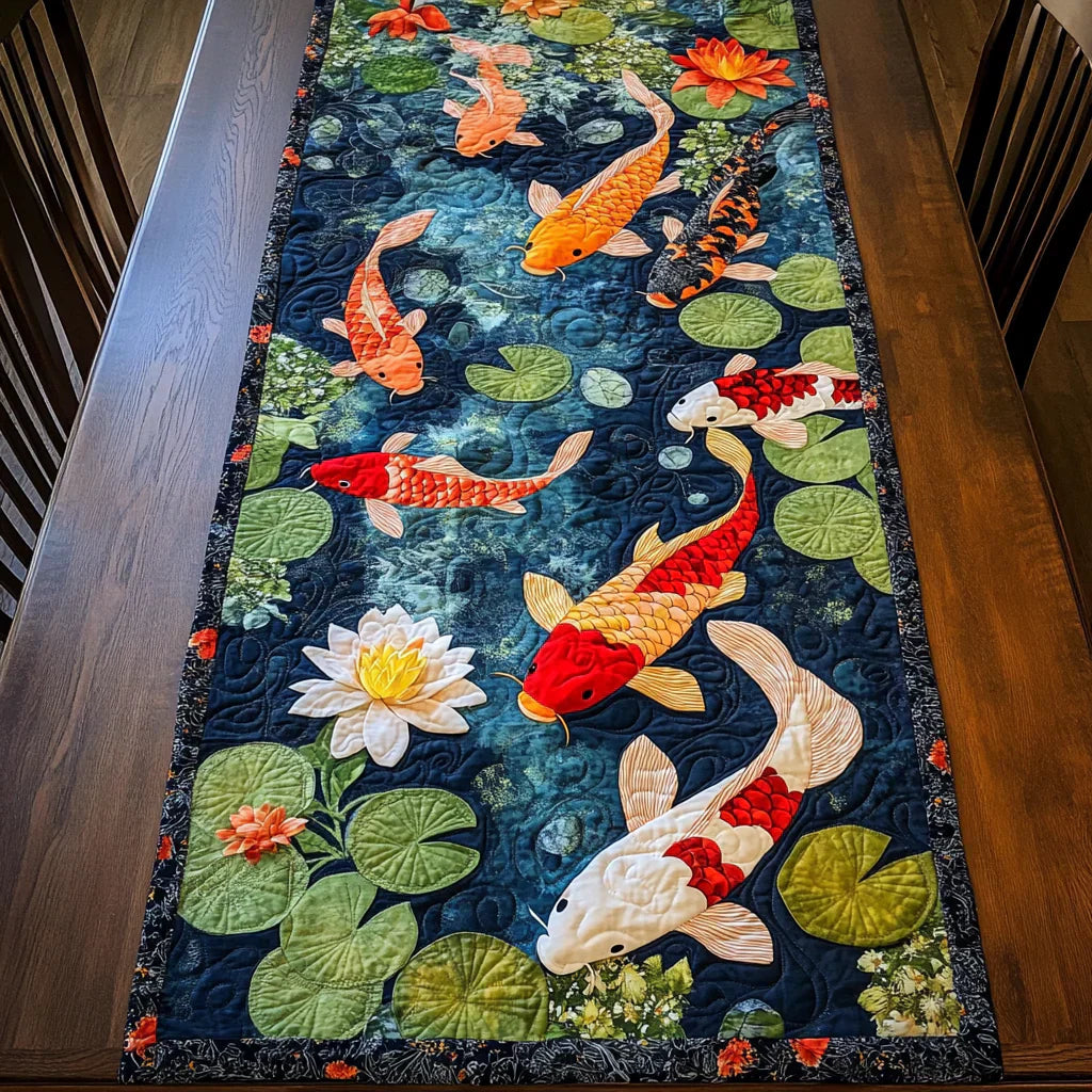Quilted Table Runner - Koï Tent Dream – table runner | Atelier Tan Singapore