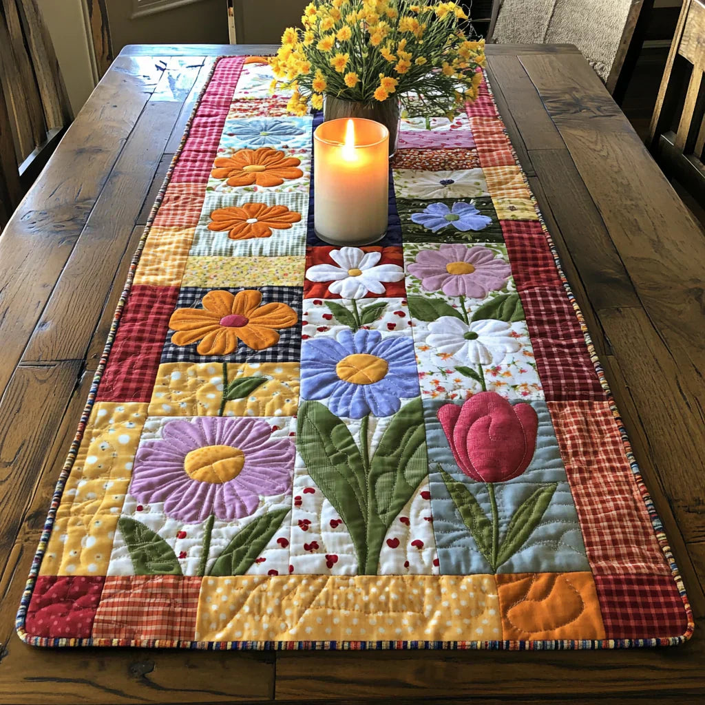 Quilted Table Runner - Petal Pathway – table runner | Atelier Tan Singapore