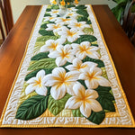 Quilted Table Runner - Frangipani Flowers – table runner | Atelier Tan Singapore